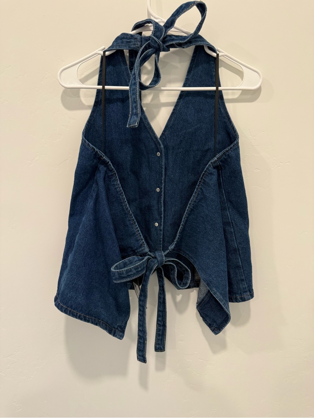 REVOLVE Lioness Dark Blue Denim Halter Vest - Picture 4 of 6